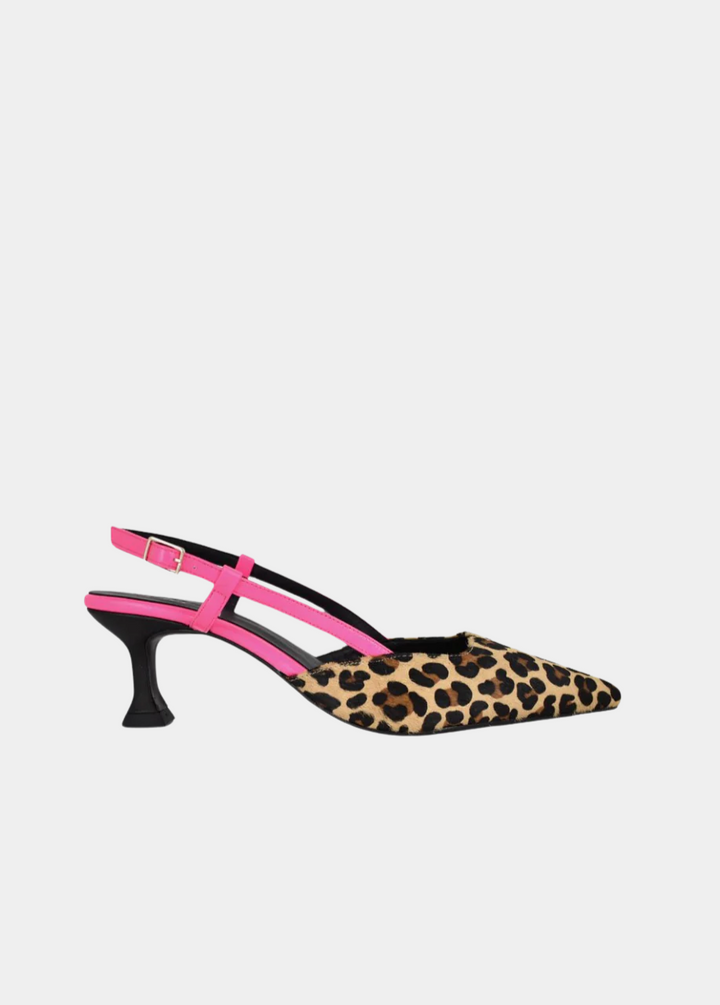 Dansi Gorgeous Leopard/Pink Slingback Heels
