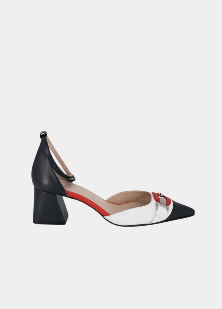Dansi Nautical Inspired Ankle Strap Block Heels