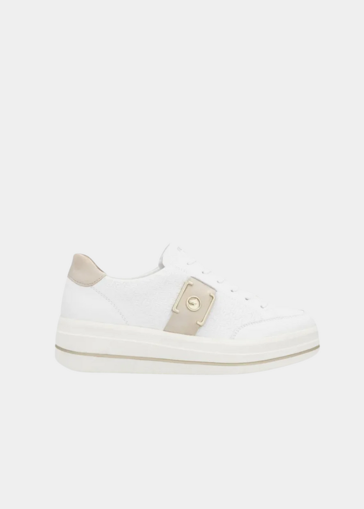 Remonte Stylish White/Gold Combi Trainers