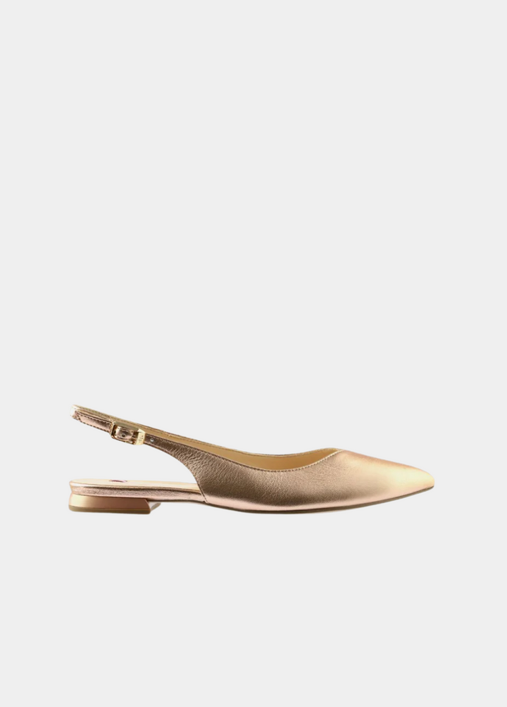 Hogl Stylish Metallic Rose Gold Slingbacks