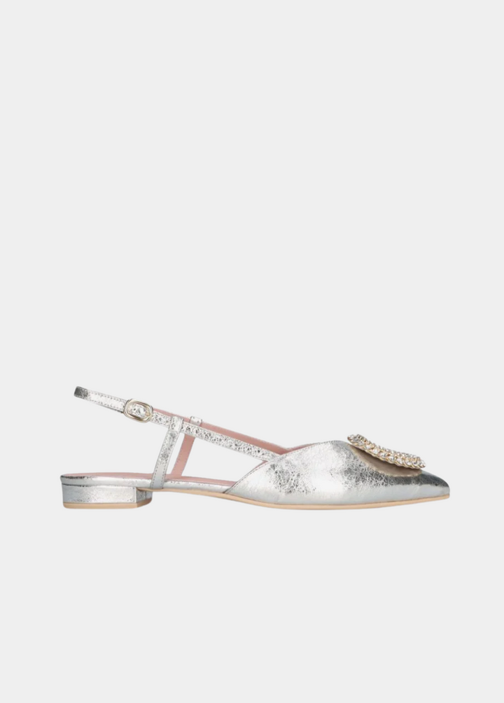 Pretty Ballerinas Fabulous Silver Slingbacks