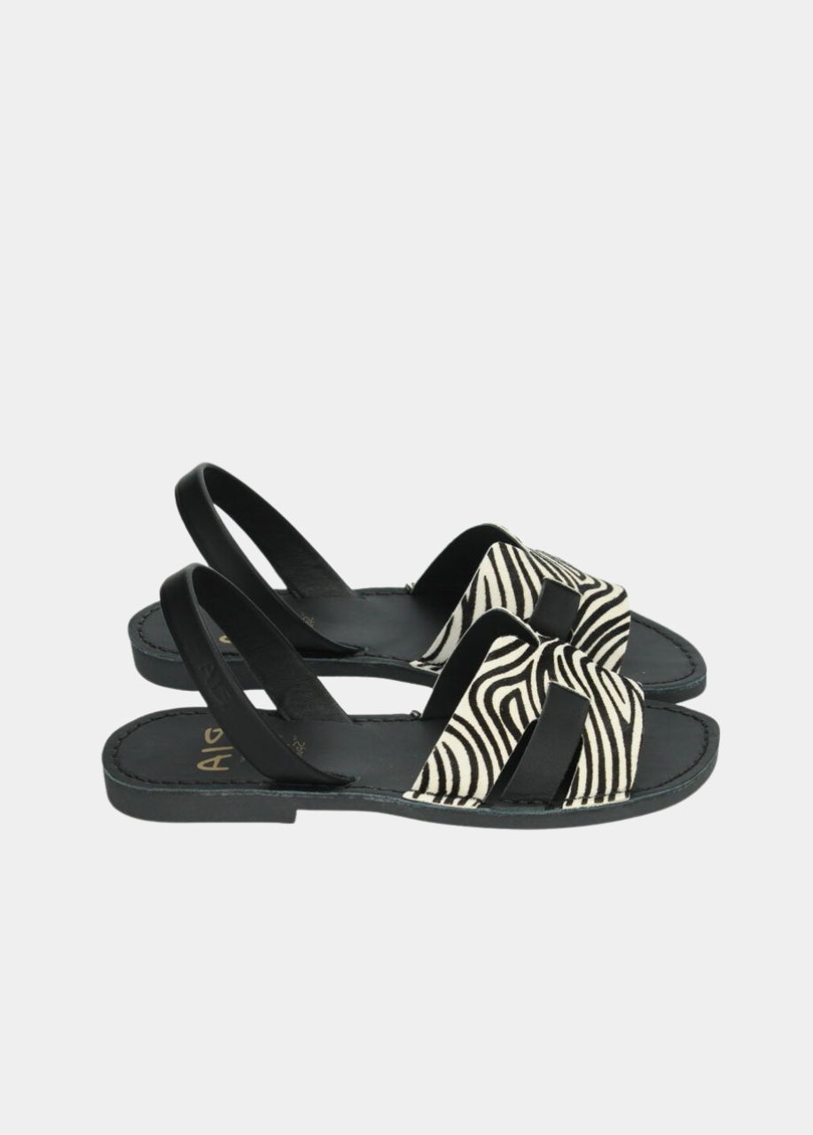 Ria Fashionable Zebra Abrarca Sandals