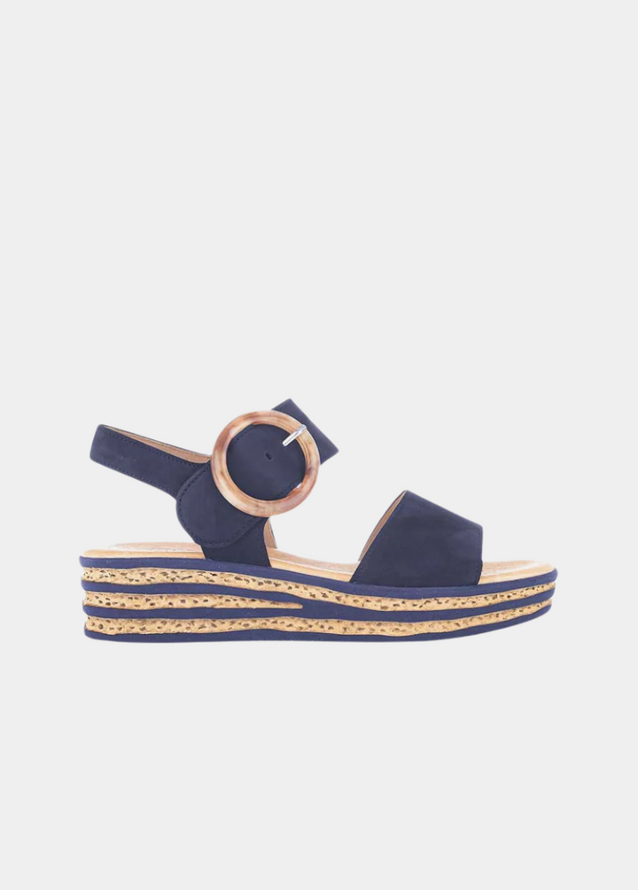 Gabor Stylish Navy Wedge Sandals