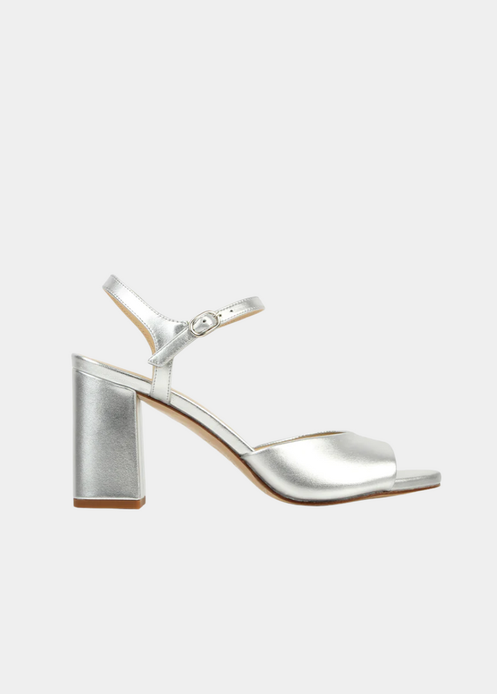 The Monica Heeled Sandal - Silver