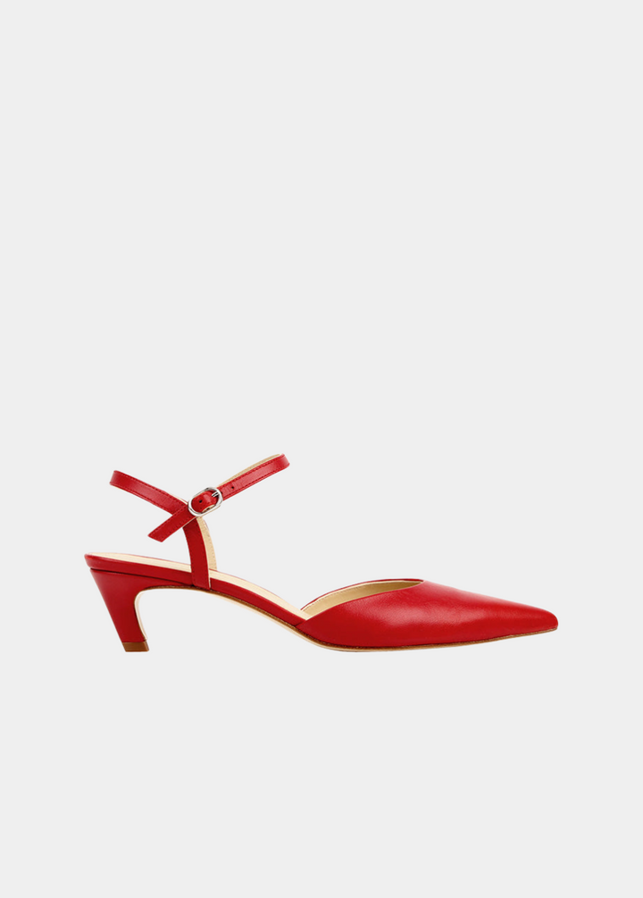 The Claire Kitten Heel - Racing Red