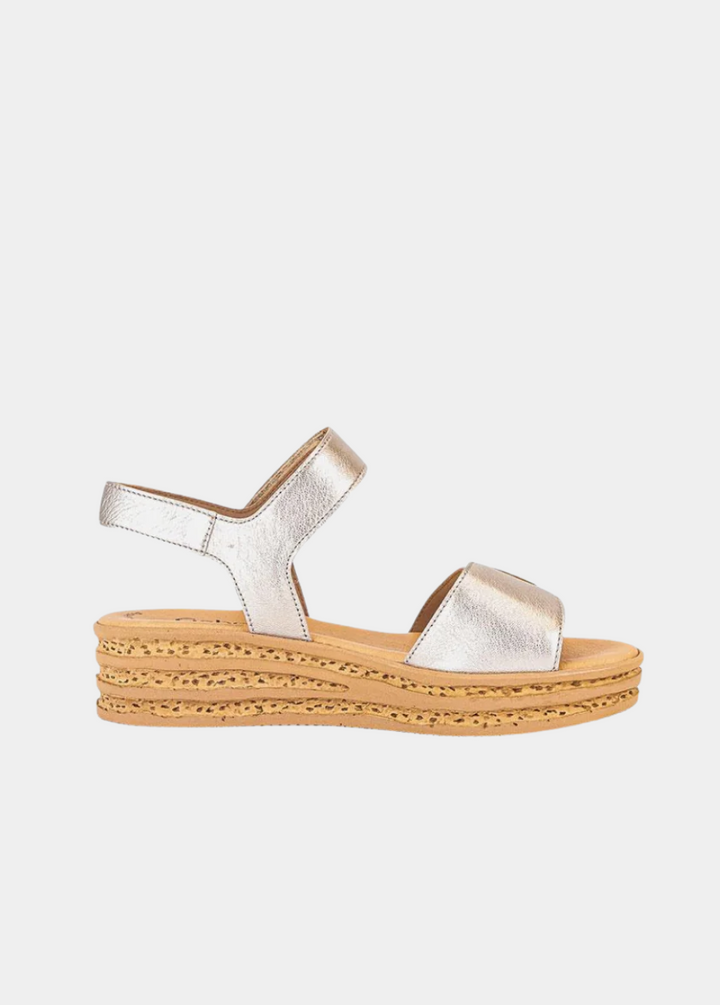 Gabor Glam Metallic Gold Wedge Sandals