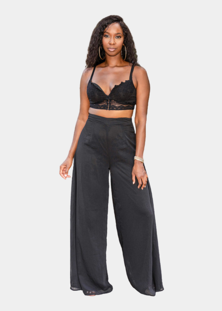 Alani Wide Leg Pants - Black