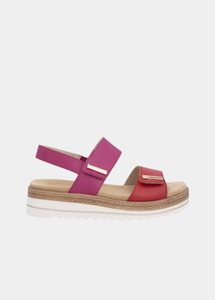 Remonte Versatile Pink/Red Wedge Sandals