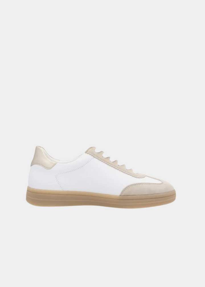 Remonte Trendy White/Gold Combi Trainers