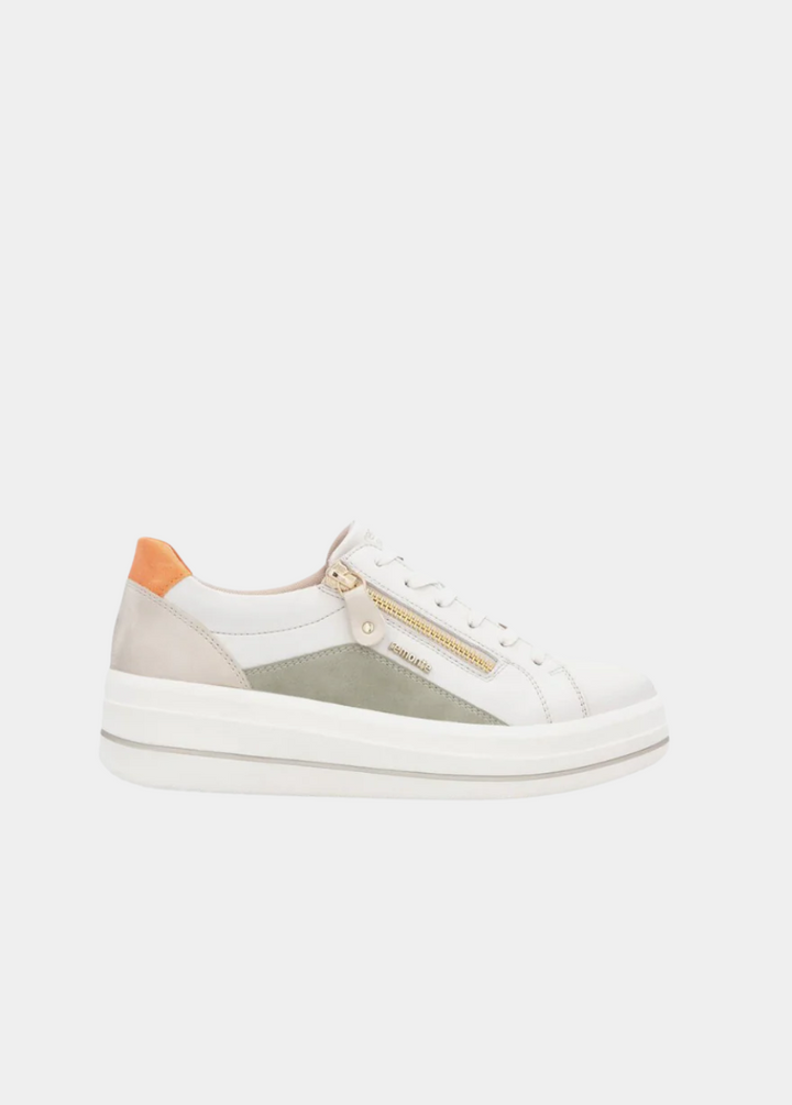 Remonte Pretty White/Orange Combi Wedge Sneaker