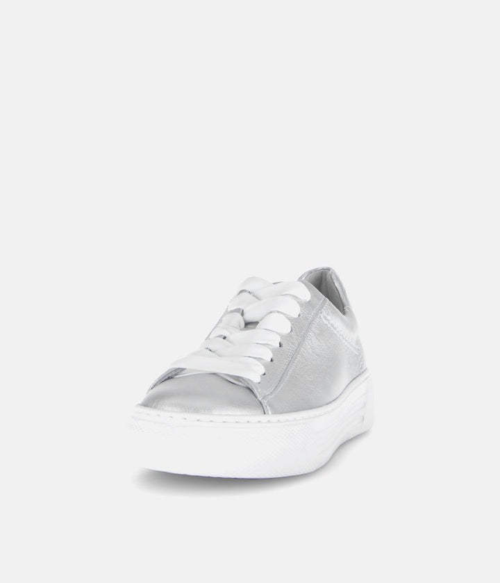 Gabor Trendy Silver Platform Trainers