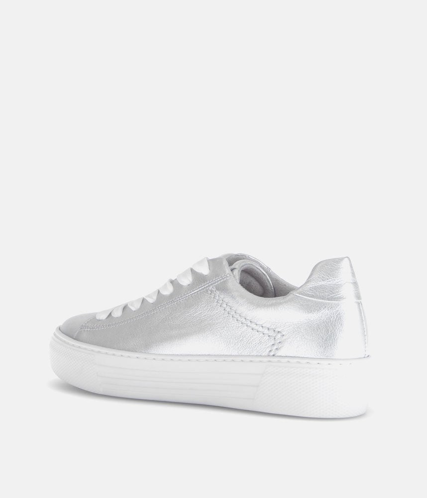 Gabor Trendy Silver Platform Trainers