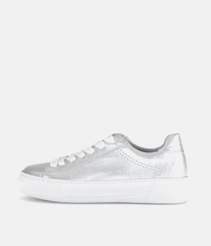 Gabor Trendy Silver Platform Trainers