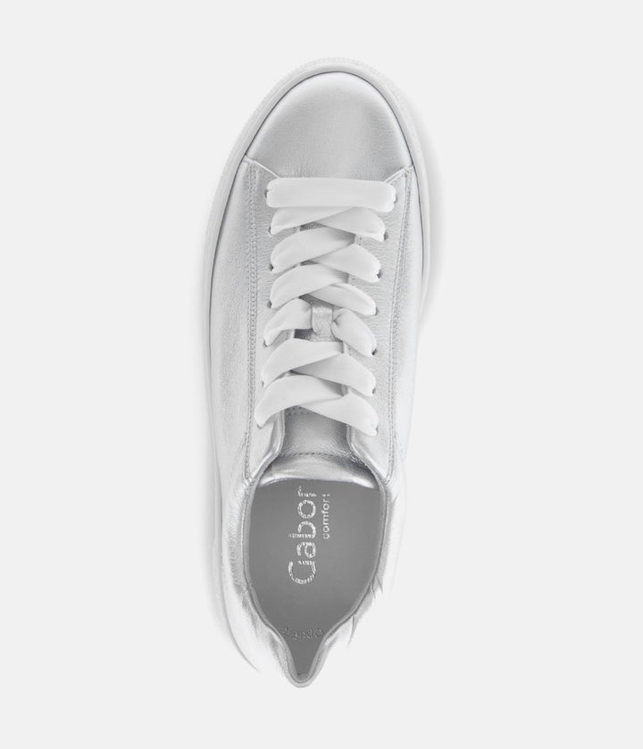 Gabor Trendy Silver Platform Trainers