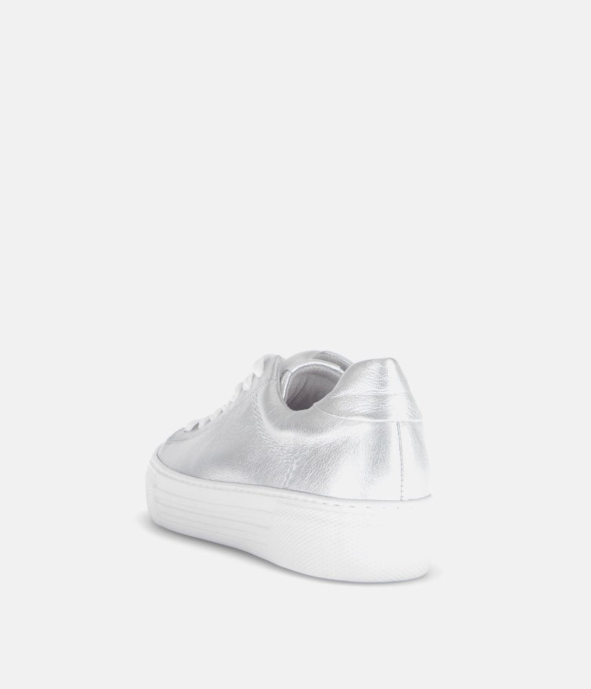 Gabor Trendy Silver Platform Trainers