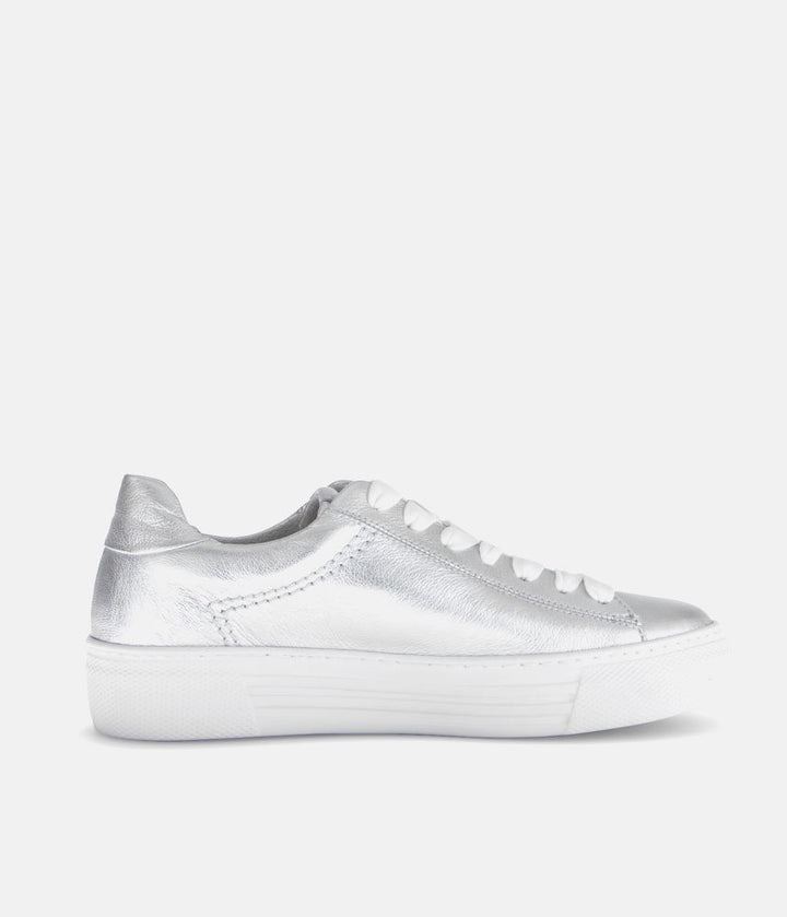 Gabor Trendy Silver Platform Trainers