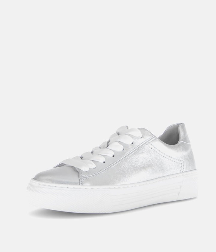 Gabor Trendy Silver Platform Trainers