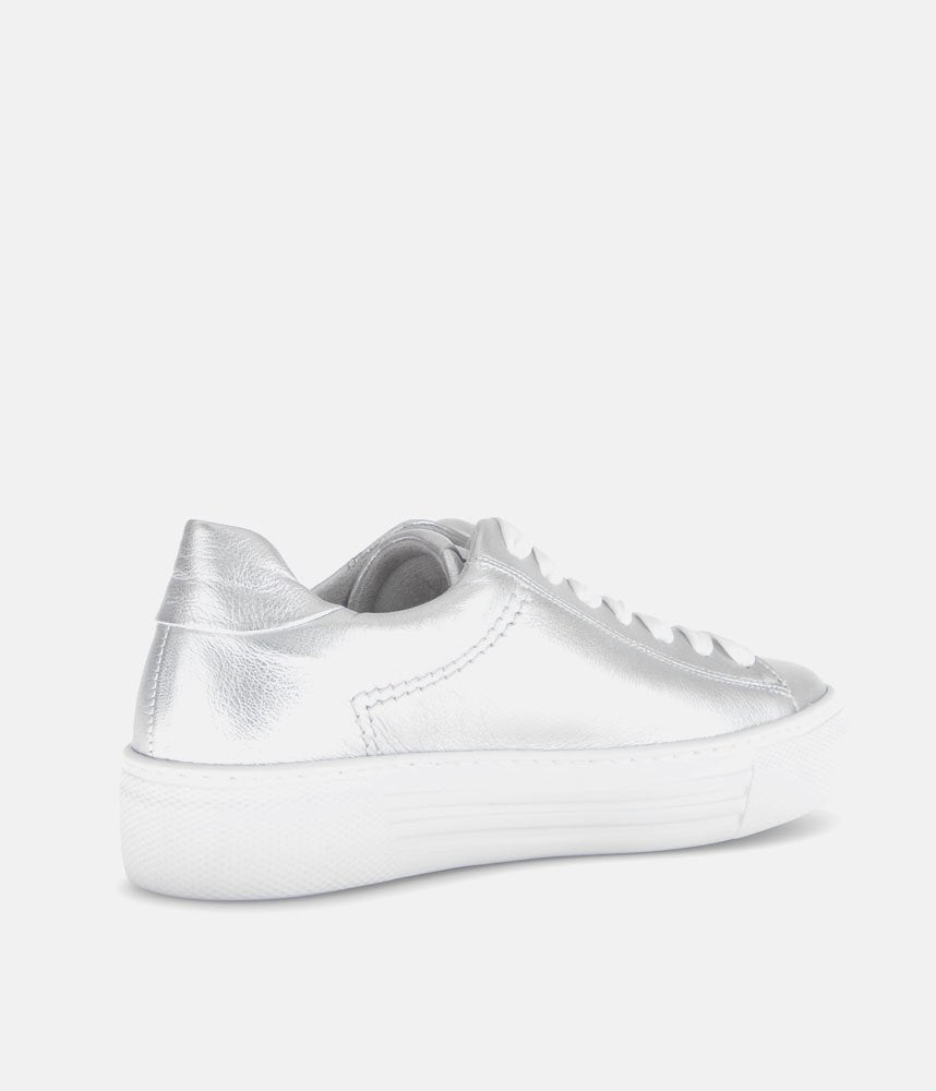 Gabor Trendy Silver Platform Trainers