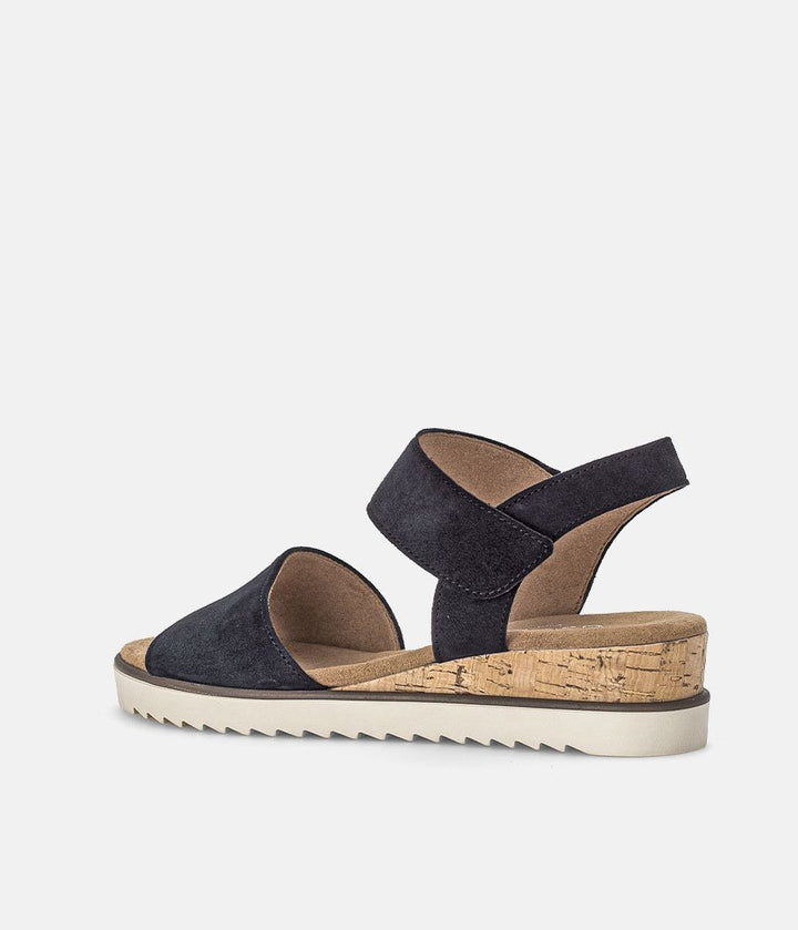 Gabor Stylish Navy Suede Wedge Sandals