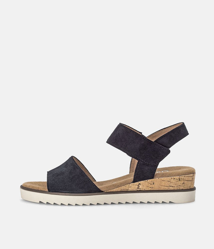 Gabor Stylish Navy Suede Wedge Sandals