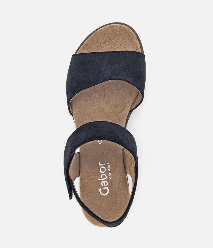Gabor Stylish Navy Suede Wedge Sandals