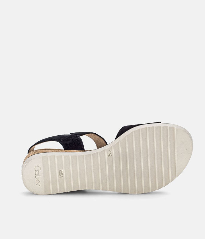 Gabor Stylish Navy Suede Wedge Sandals