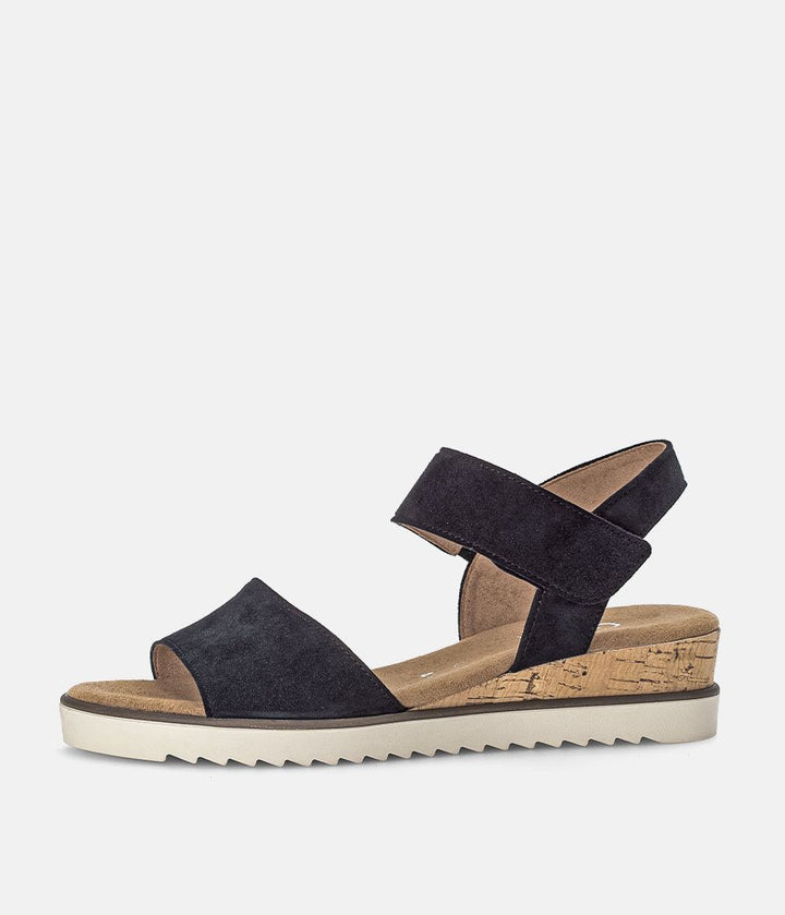Gabor Stylish Navy Suede Wedge Sandals