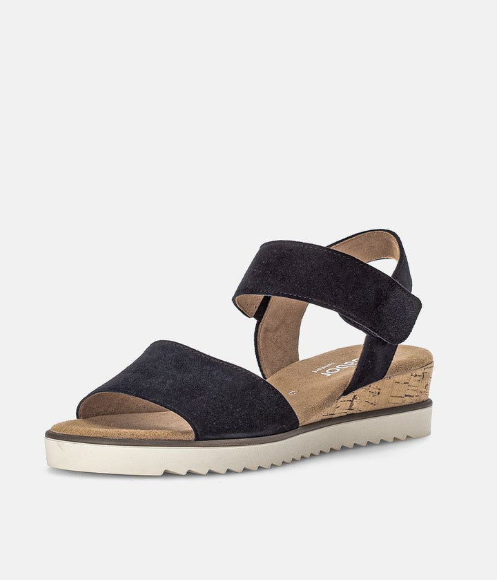 Gabor Stylish Navy Suede Wedge Sandals