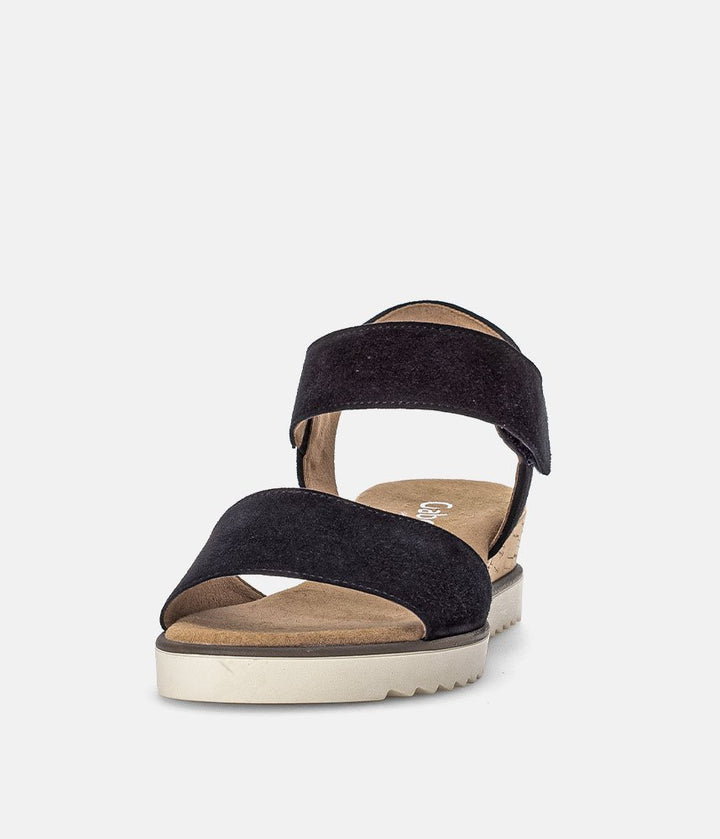 Gabor Stylish Navy Suede Wedge Sandals