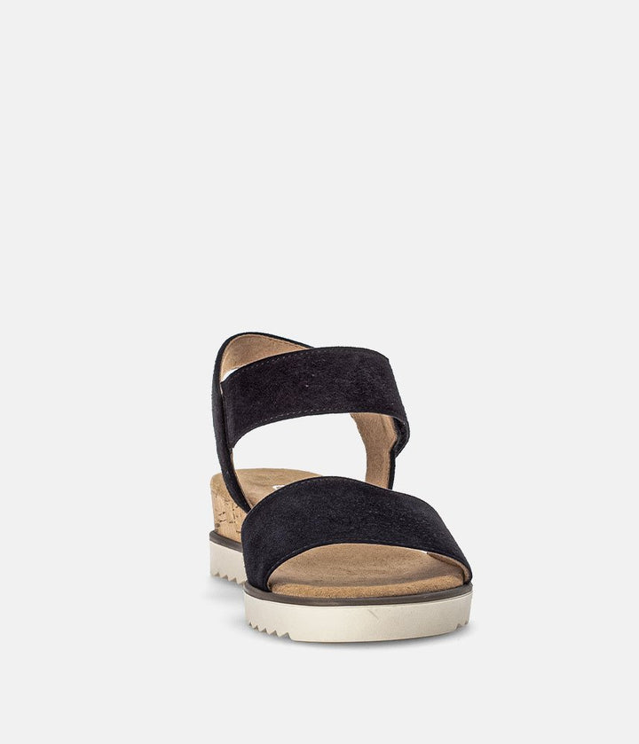 Gabor Stylish Navy Suede Wedge Sandals