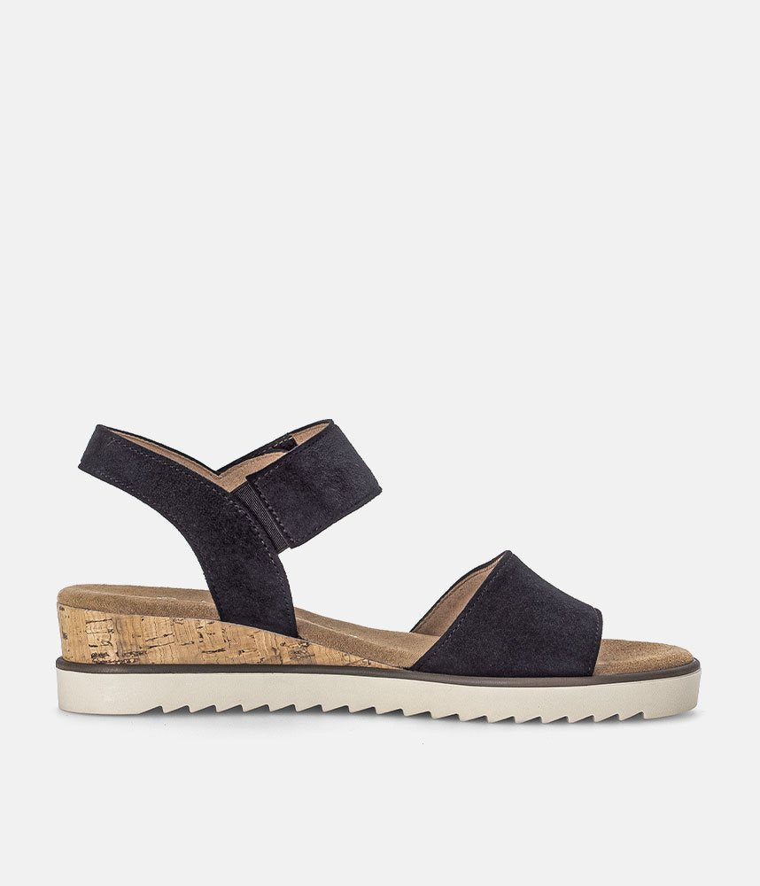 Gabor Stylish Navy Suede Wedge Sandals