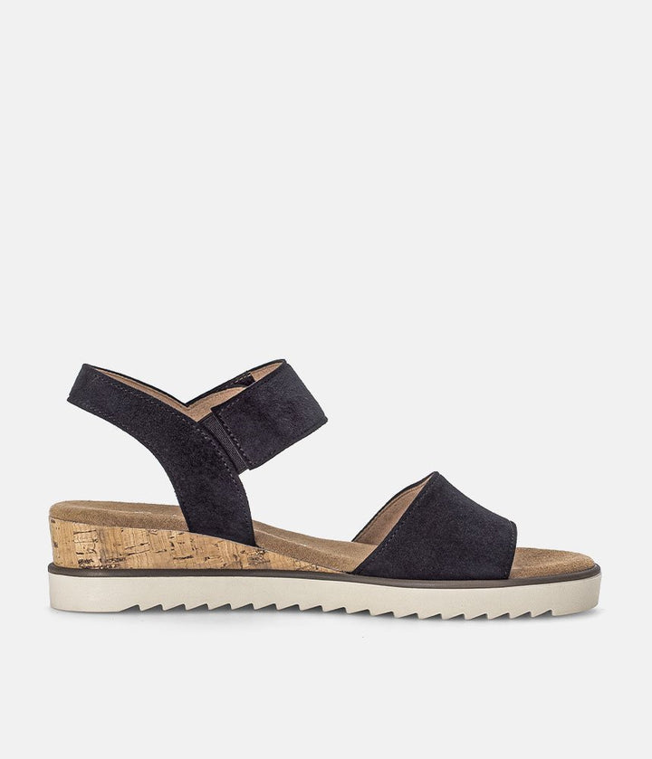 Gabor Stylish Navy Suede Wedge Sandals