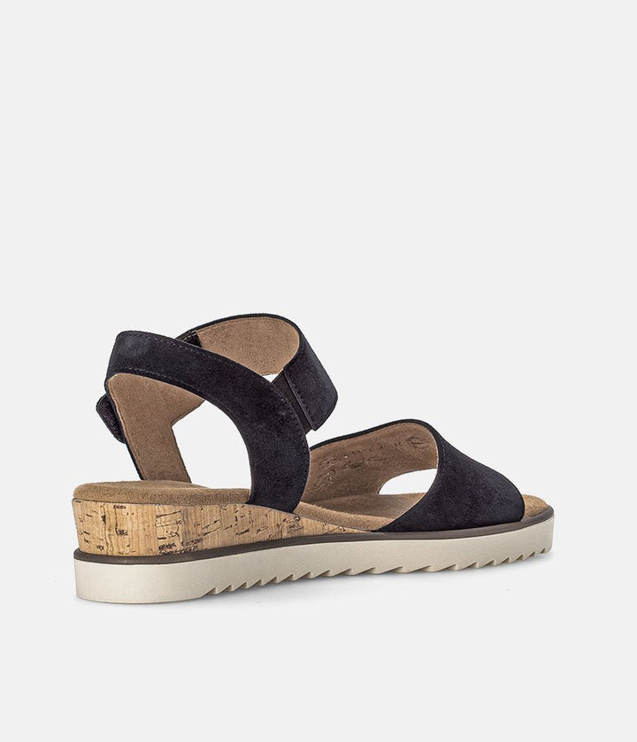 Gabor Stylish Navy Suede Wedge Sandals