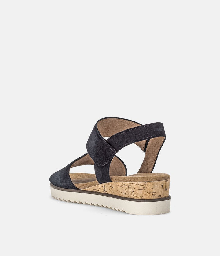 Gabor Stylish Navy Suede Wedge Sandals