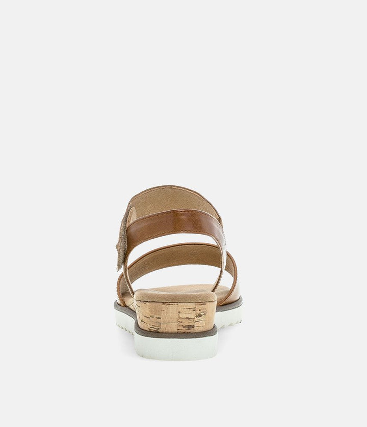 Gabor Stylish Brown Leather Wedge Sandals