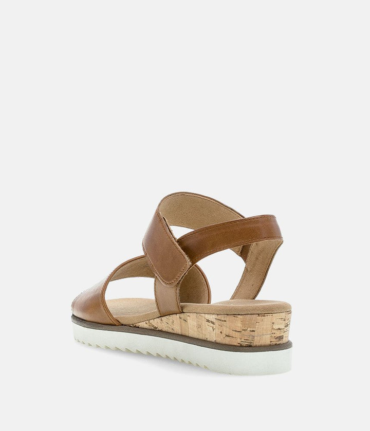 Gabor Stylish Brown Leather Wedge Sandals