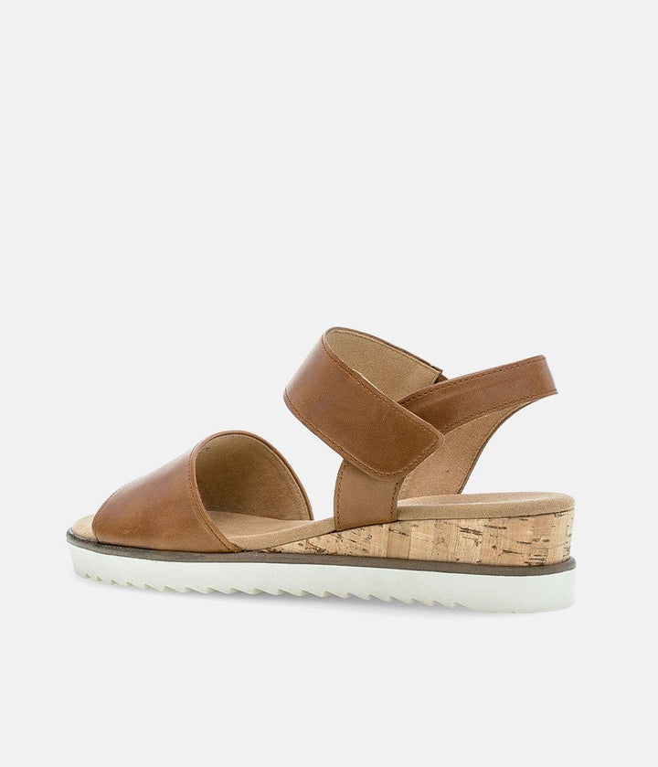 Gabor Stylish Brown Leather Wedge Sandals