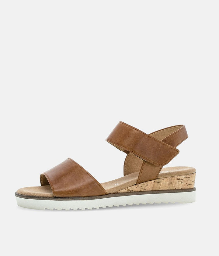 Gabor Stylish Brown Leather Wedge Sandals
