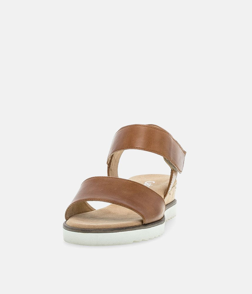 Gabor Stylish Brown Leather Wedge Sandals