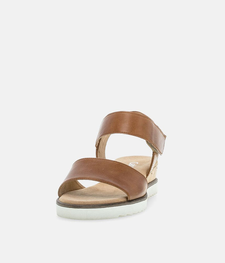 Gabor Stylish Brown Leather Wedge Sandals