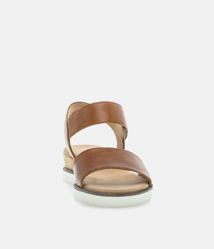 Gabor Stylish Brown Leather Wedge Sandals