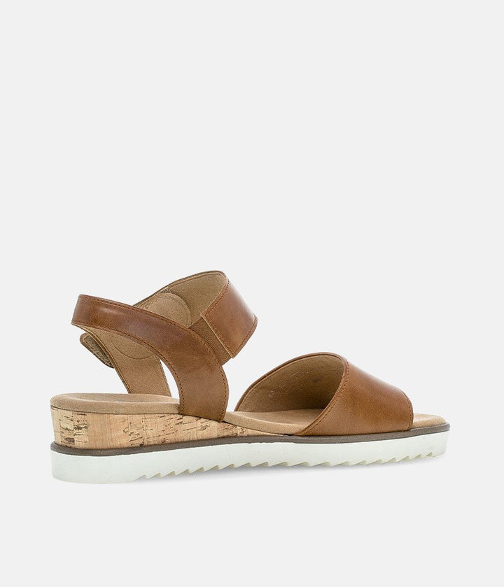 Gabor Stylish Brown Leather Wedge Sandals