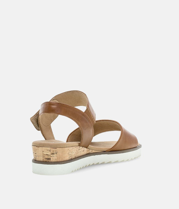 Gabor Stylish Brown Leather Wedge Sandals