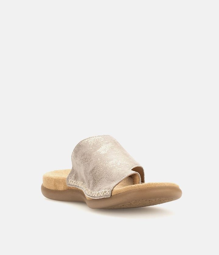 Gabor Pretty Metallic Leather Toe Post Sandals