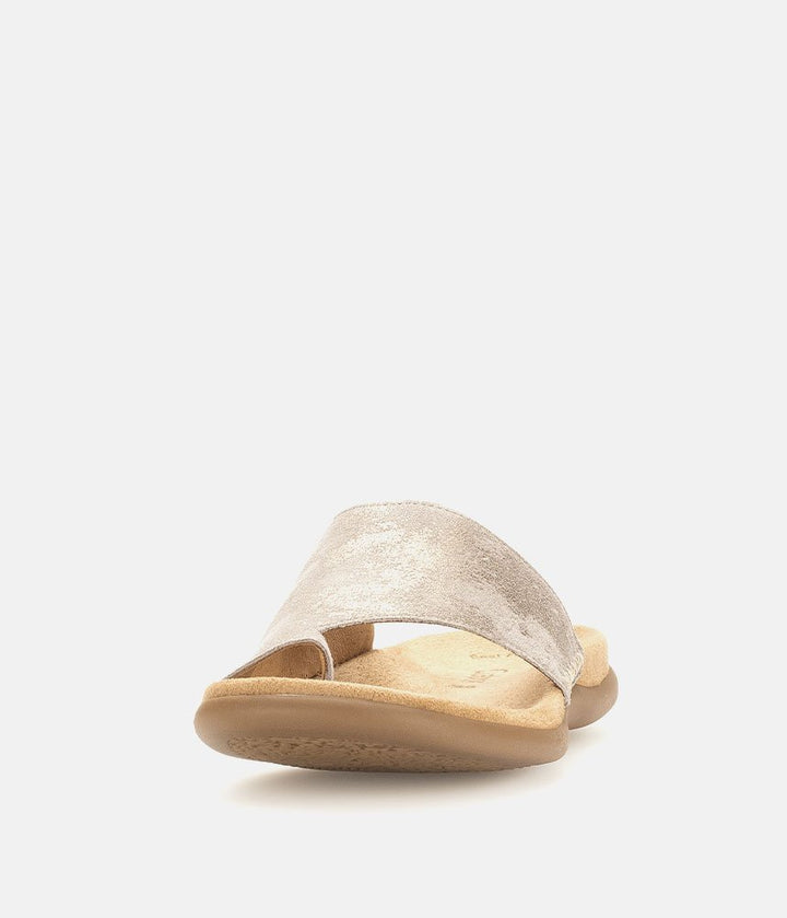 Gabor Pretty Metallic Leather Toe Post Sandals