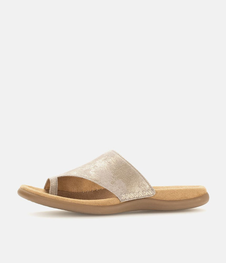 Gabor Pretty Metallic Leather Toe Post Sandals