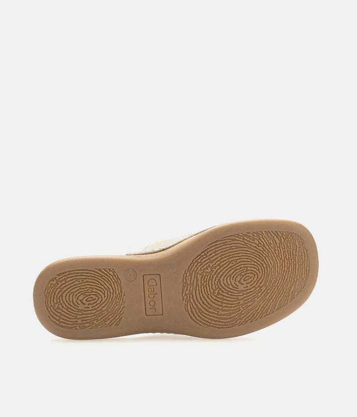 Gabor Pretty Metallic Leather Toe Post Sandals