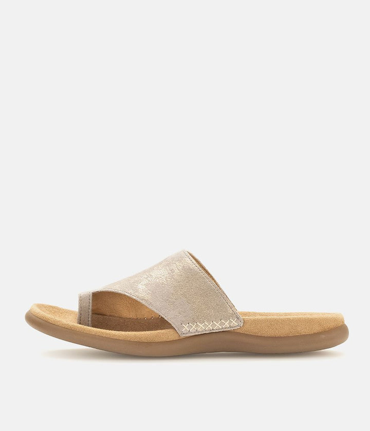 Gabor Pretty Metallic Leather Toe Post Sandals