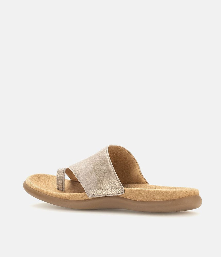Gabor Pretty Metallic Leather Toe Post Sandals