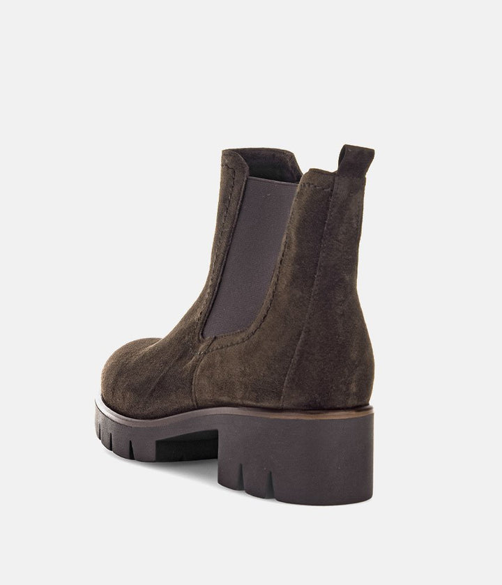 Gabor Chic Suede Ankle Boots - Dark Brown